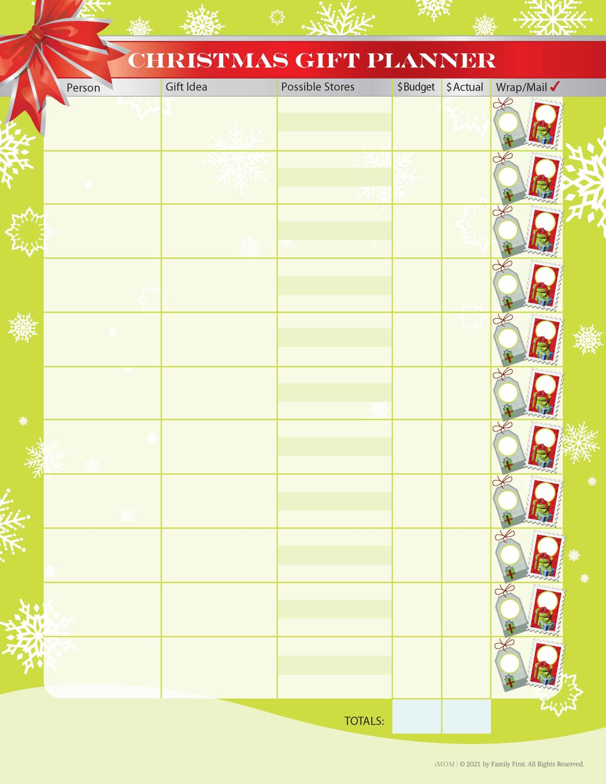 money-saving christmas gift planner - imom